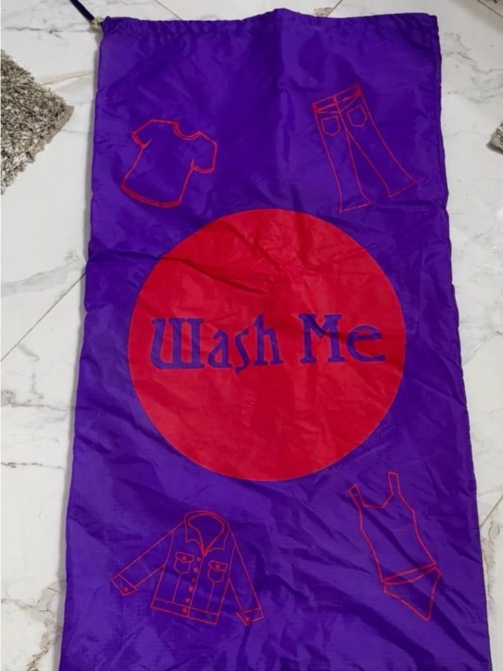 Brand new purple Nylon Laundry bag 34x20 “ WASH ME “ Great for college by Claire